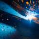 artistic welding sparks light, industrial background